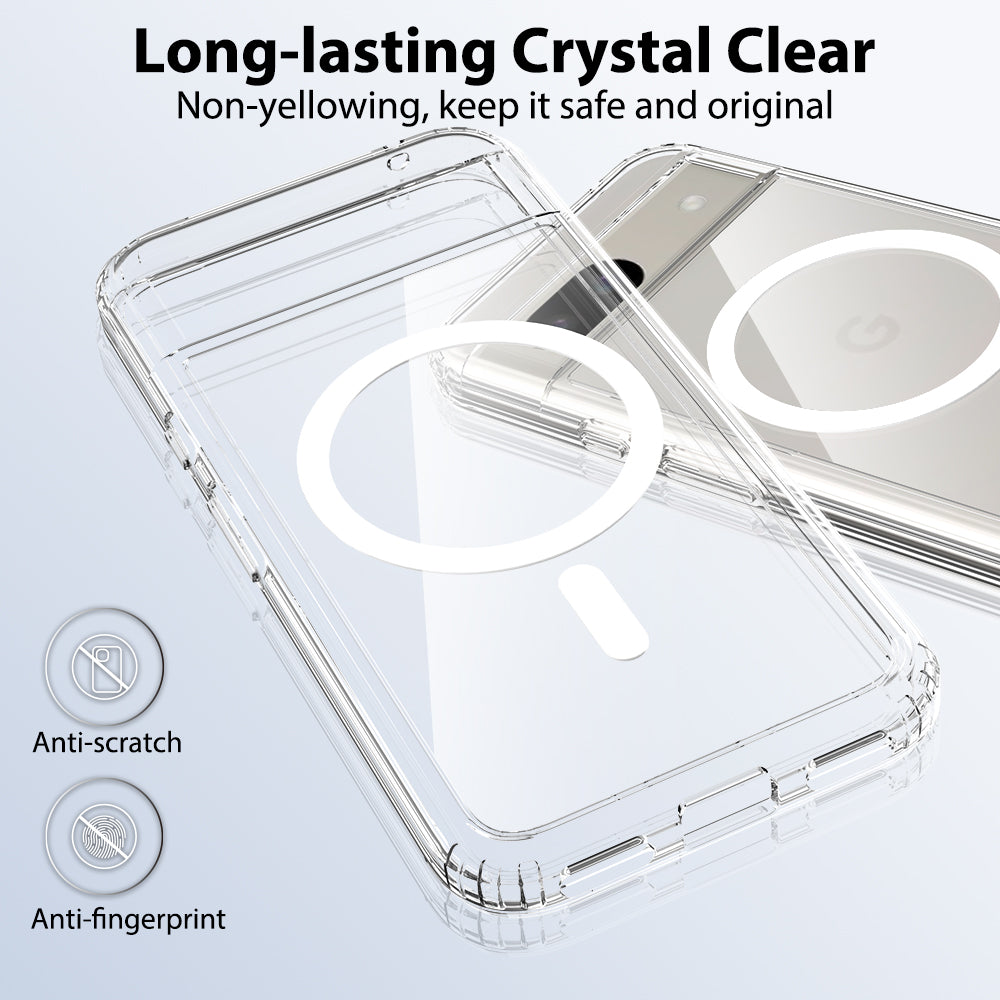 Clear||ChicDex Aero MagSafe Case in Clear — anti-yellow clarity detail for Google Pixel 8A