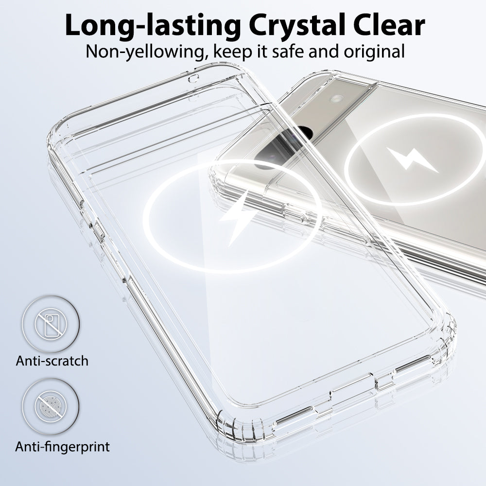 Clear||ChicDex Aero MagSafe Case in Clear — anti-yellow clarity detail for Google Pixel 8A