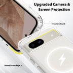 Clear||ChicDex Aero MagSafe Case in Clear — camera bezel protection detail for Google Pixel 8A