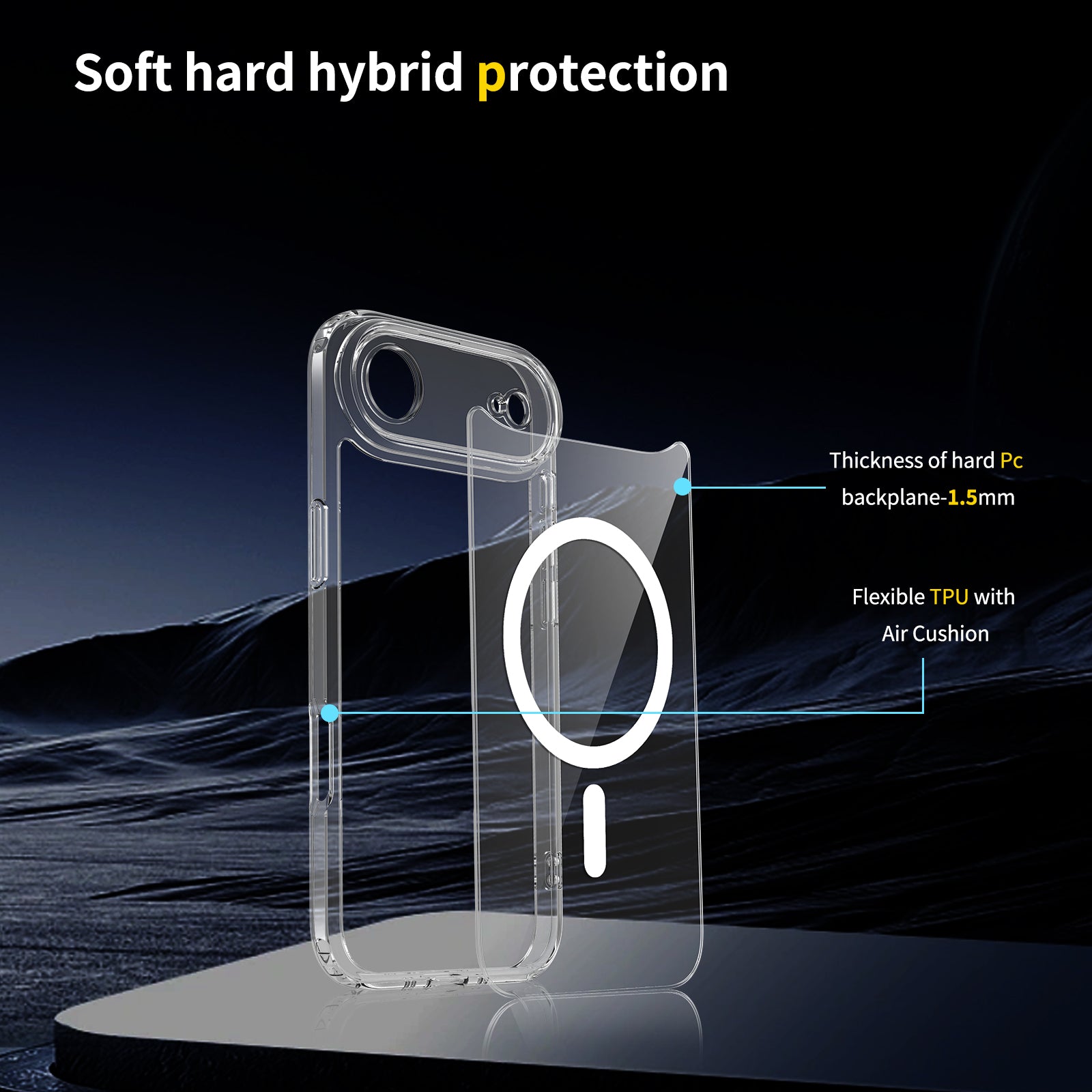 Clear||ChicDex Aero Shield MagSafe Case — hybrid PC+TPU structure for iPhone 17 Air