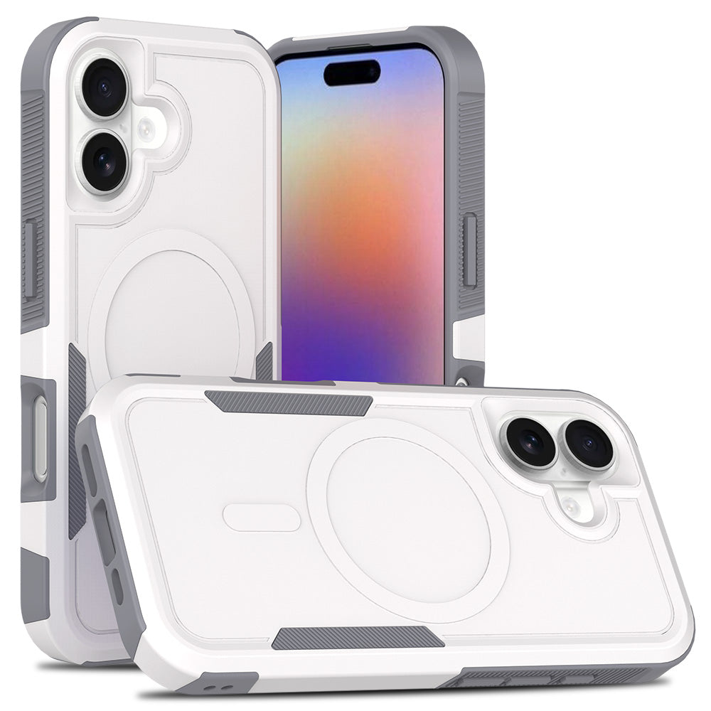 White Gray||ChicDex Apex MagSafe Case in White Gray — transparent dual-layer construction for iPhone 17