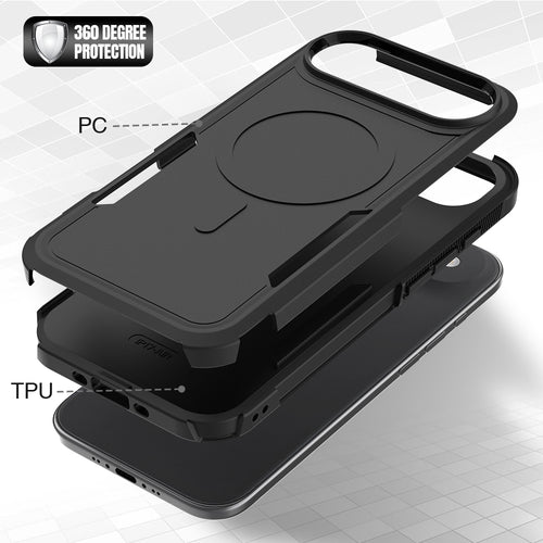 Black||ChicDex Apex Rugged MagSafe Case in Black — hybrid PC+TPU rugged structure for iPhone 17 Air