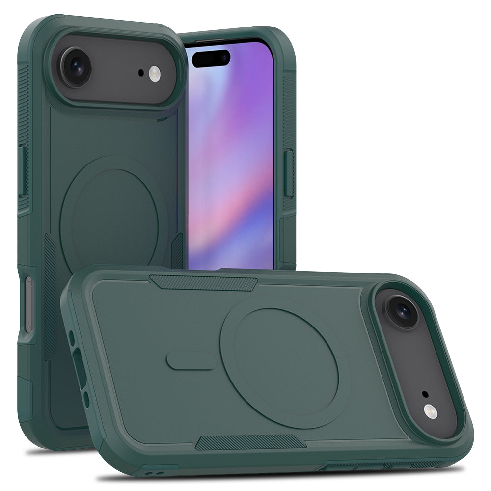 Dark Green||ChicDex Apex Rugged MagSafe Case in Dark Green — rugged back view for iPhone 17 Air