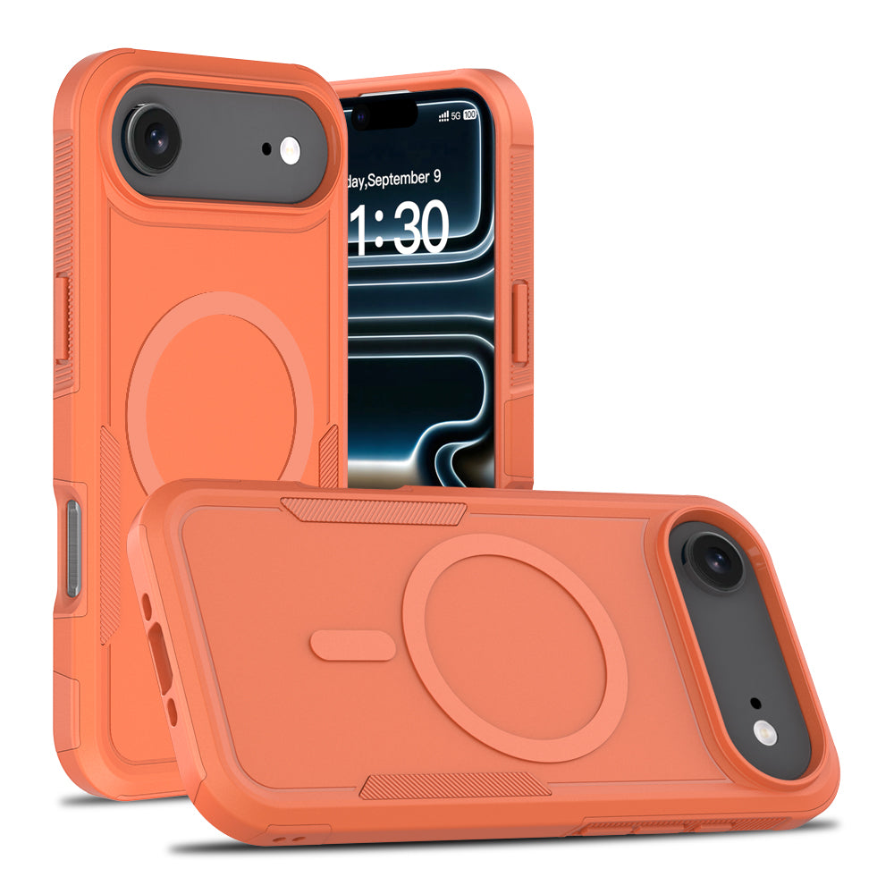 Orange||ChicDex Apex Rugged MagSafe Case in Orange — rugged back view for iPhone 17 Air