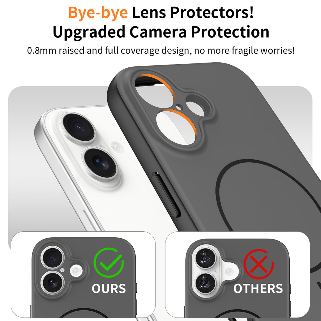 Black Gray||ChicDex Aura MagSafe Case in Black Gray — precision lens cutouts — individual openings for each camera lens for iPhone 17