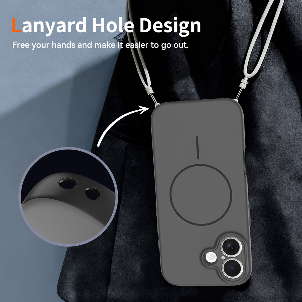 Black Gray||ChicDex Aura MagSafe Case in Black Gray — lanyard attachment point — secure carry option for iPhone 17