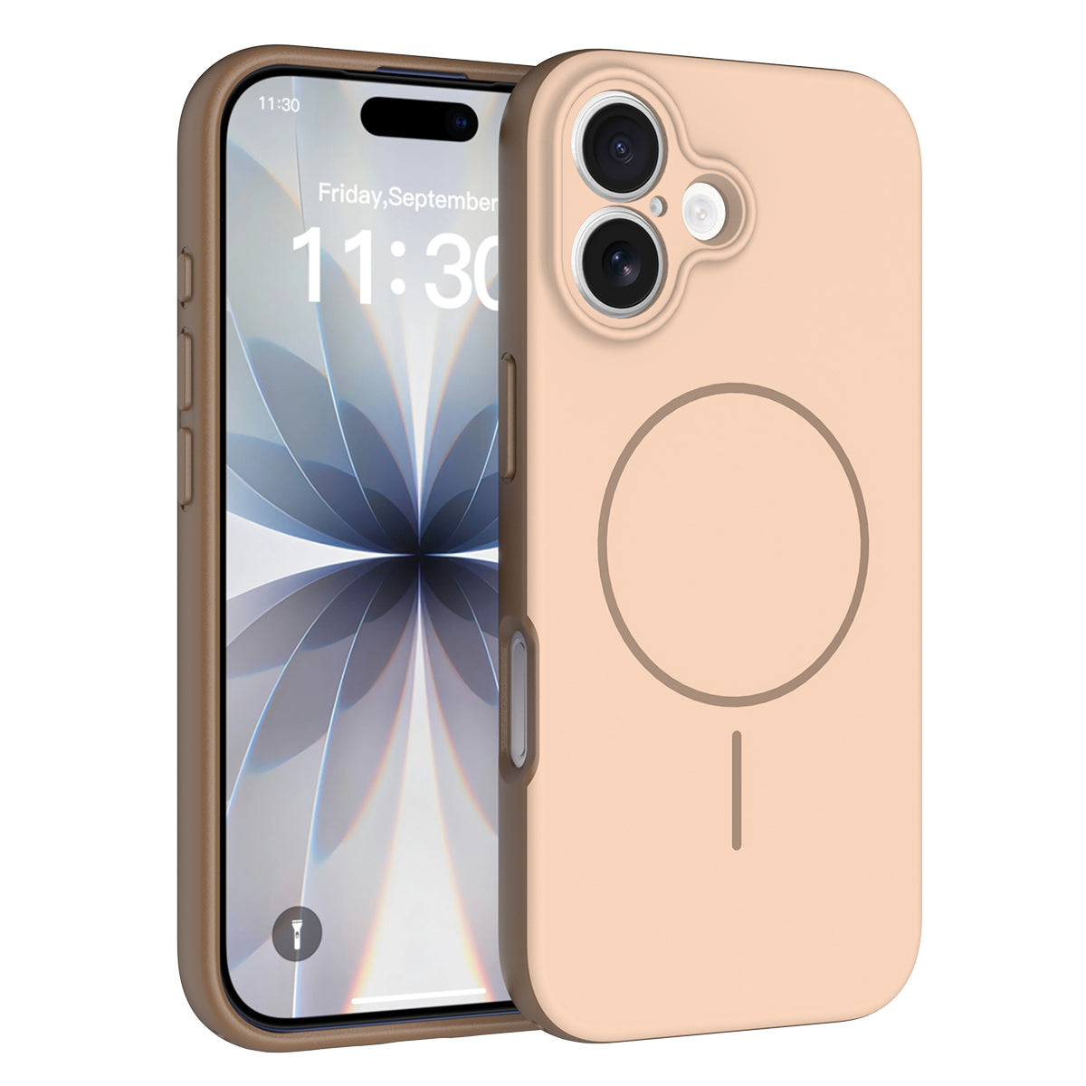 Light Brown||ChicDex Aura MagSafe Case in Light Brown — dual-tone color design — two-tone finish showcasing comfort grip and precision construction for iPhone 17
