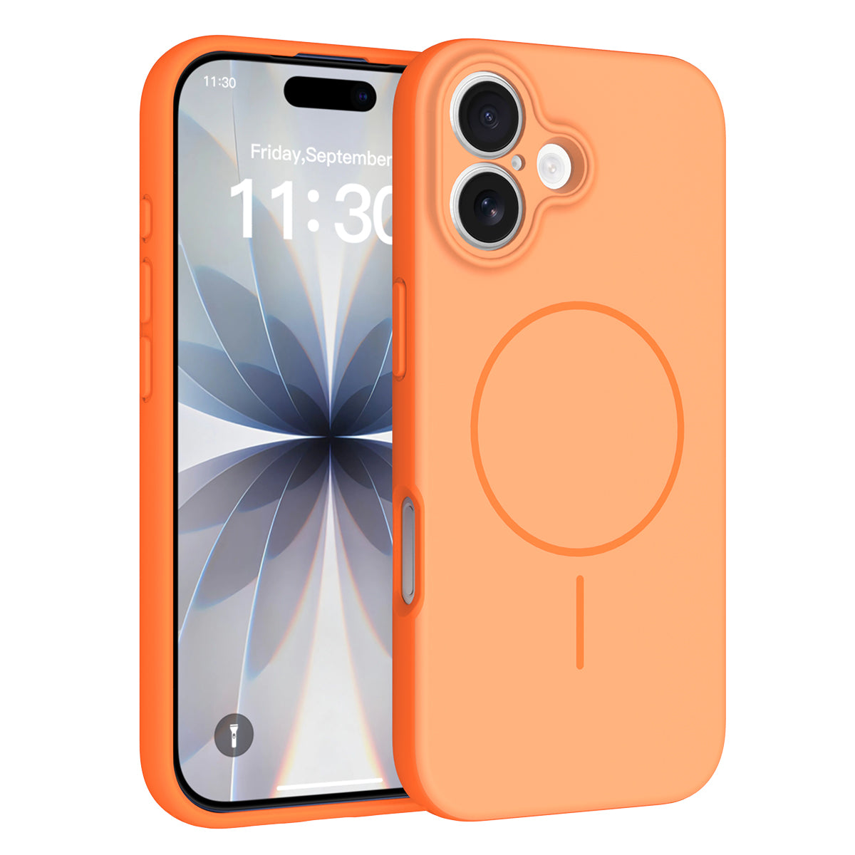 Orange||ChicDex Aura MagSafe Case in Orange — dual-tone color design — two-tone finish showcasing comfort grip and precision construction for iPhone 17
