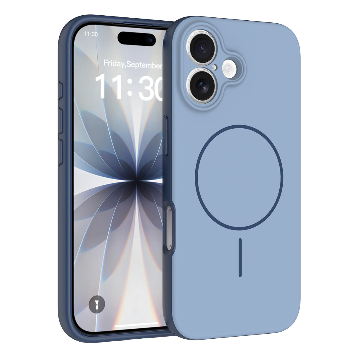 Sapphire Blue||ChicDex Aura MagSafe Case in Sapphire Blue — dual-tone color design — two-tone finish showcasing comfort grip and precision construction for iPhone 17