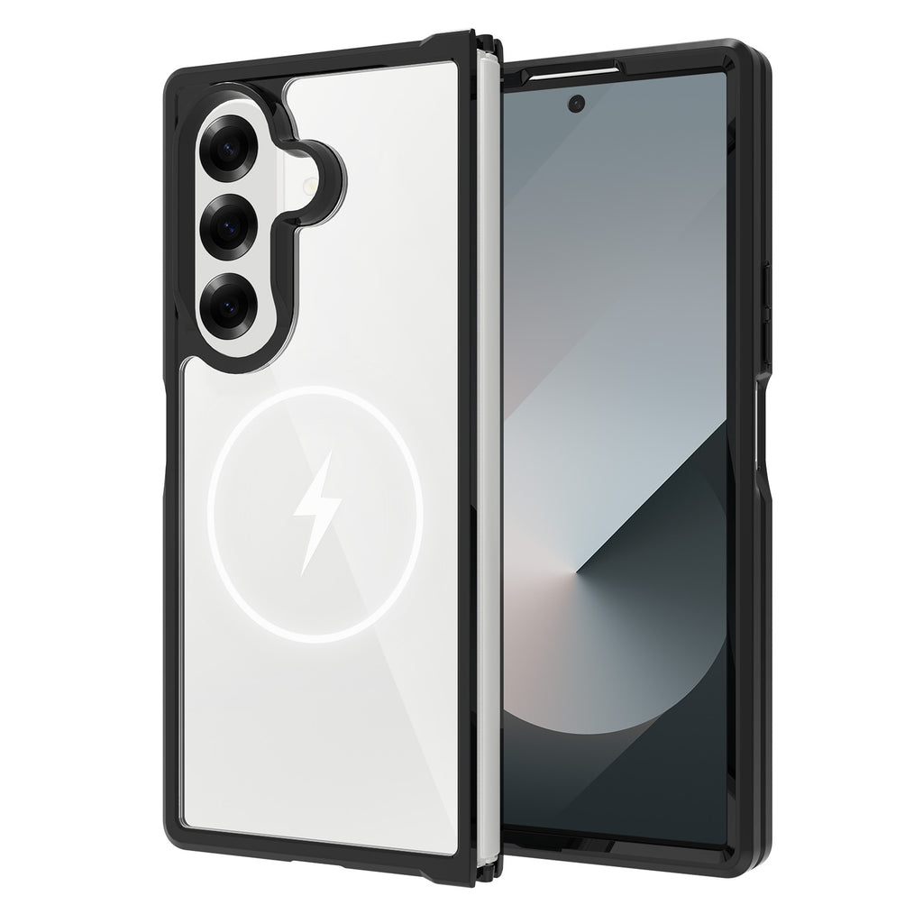 Black||ChicDex Crystal MagSafe Case in Midnight Black — alternate back angle for Samsung Galaxy Z Fold 7