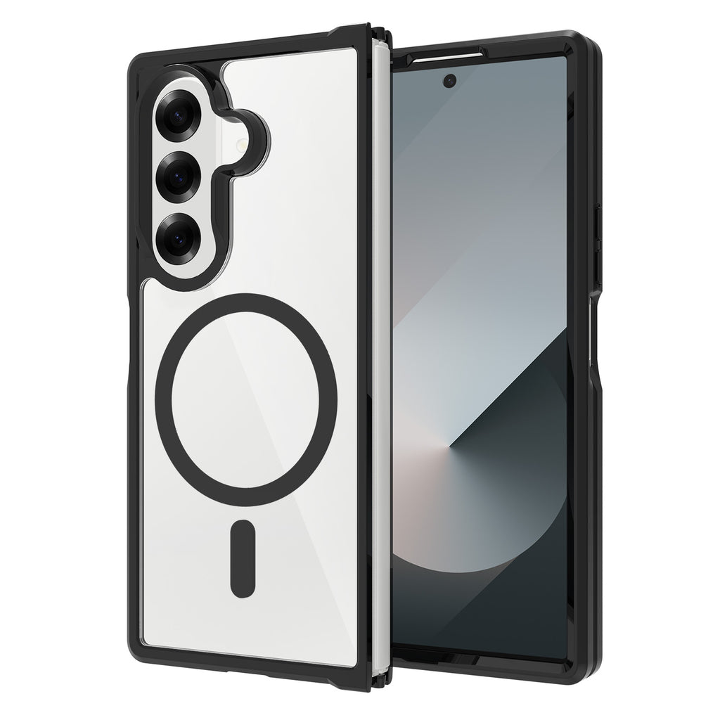Black||ChicDex Crystal MagSafe Case in Midnight Black — back view for Samsung Galaxy Z Fold 7