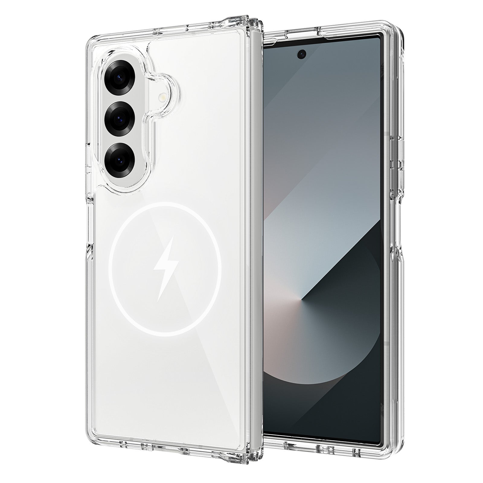 Clear||ChicDex Crystal MagSafe Case in Crystal Clear — alternate back angle for Samsung Galaxy Z Fold 7