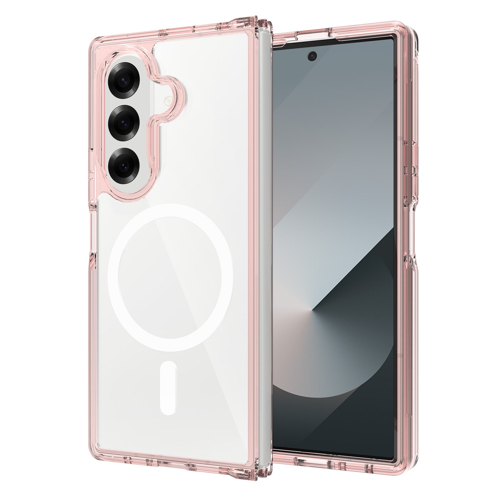 Rose Gold||ChicDex Crystal MagSafe Case in Rose Gold — rose gold frame with transparent back for Samsung Galaxy Z Fold 7