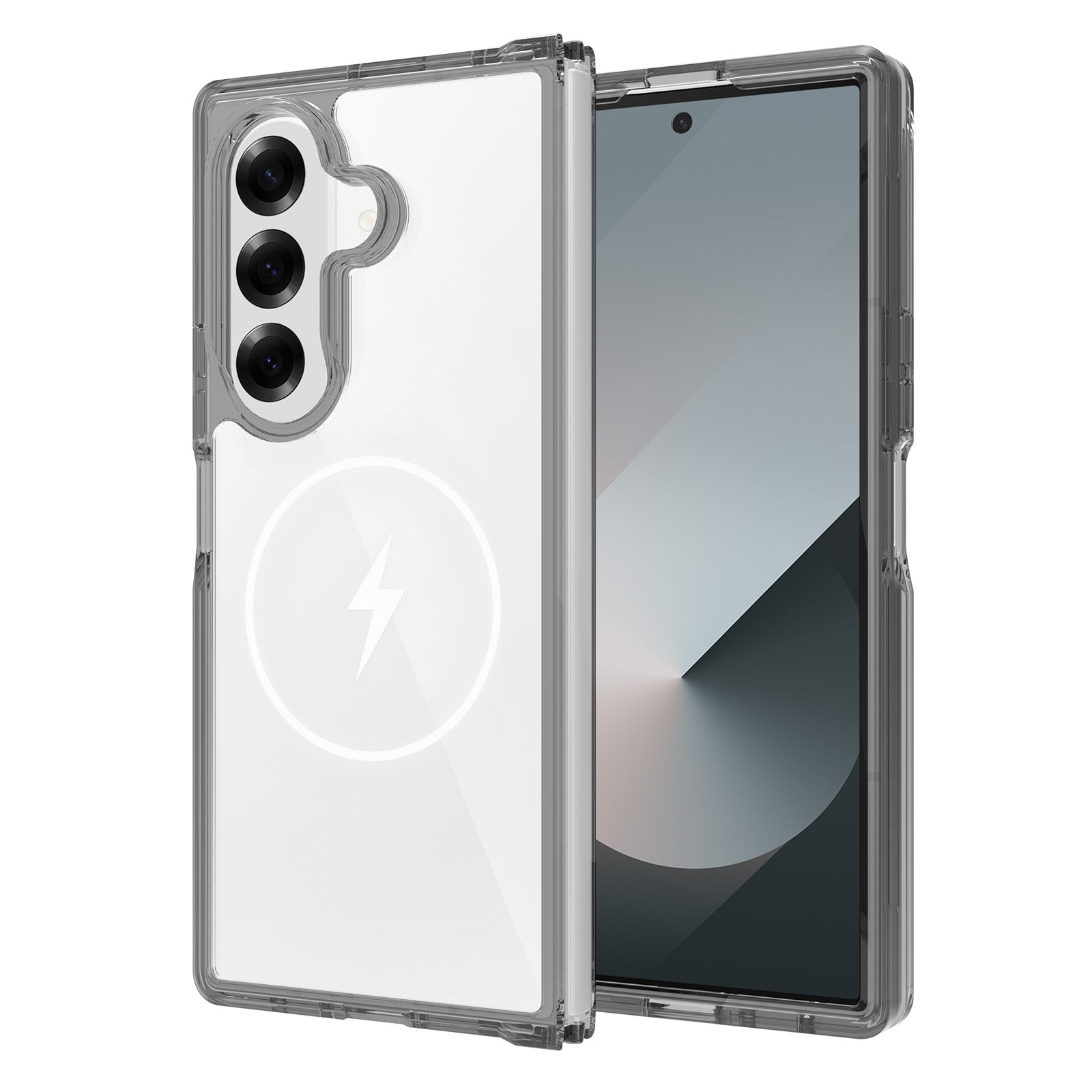 Smoke Grey||ChicDex Crystal MagSafe Case in Smoke Grey — alternate back angle for Samsung Galaxy Z Fold 7