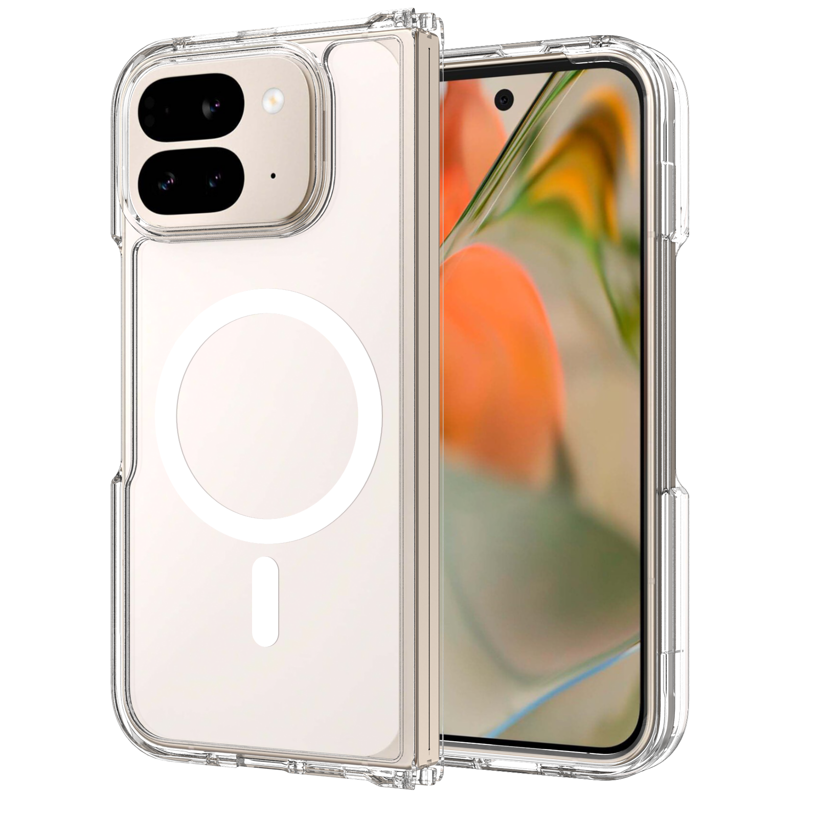 Clear||ChicDex Crystal MagSafe Case in Crystal Clear — see-through scratch-resistant PC back for Google Pixel 10 Pro Fold
