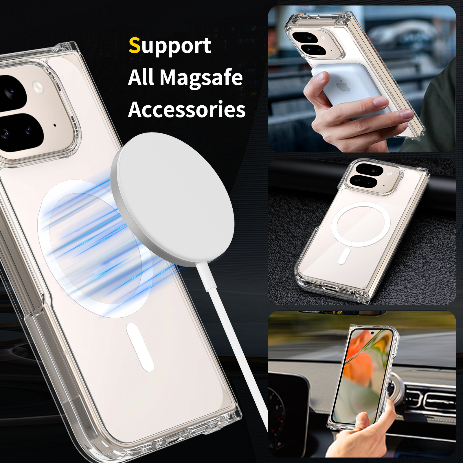 ChicDex Crystal MagSafe Case with MagSafe charger and accessories — seamless ecosystem for Google Pixel 10 Pro Fold