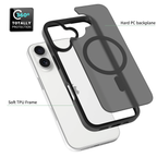 Black||ChicDex Frost MagSafe Case in Midnight Black — hybrid PC+TPU structure — rigid back meets flexible frame for iPhone 17