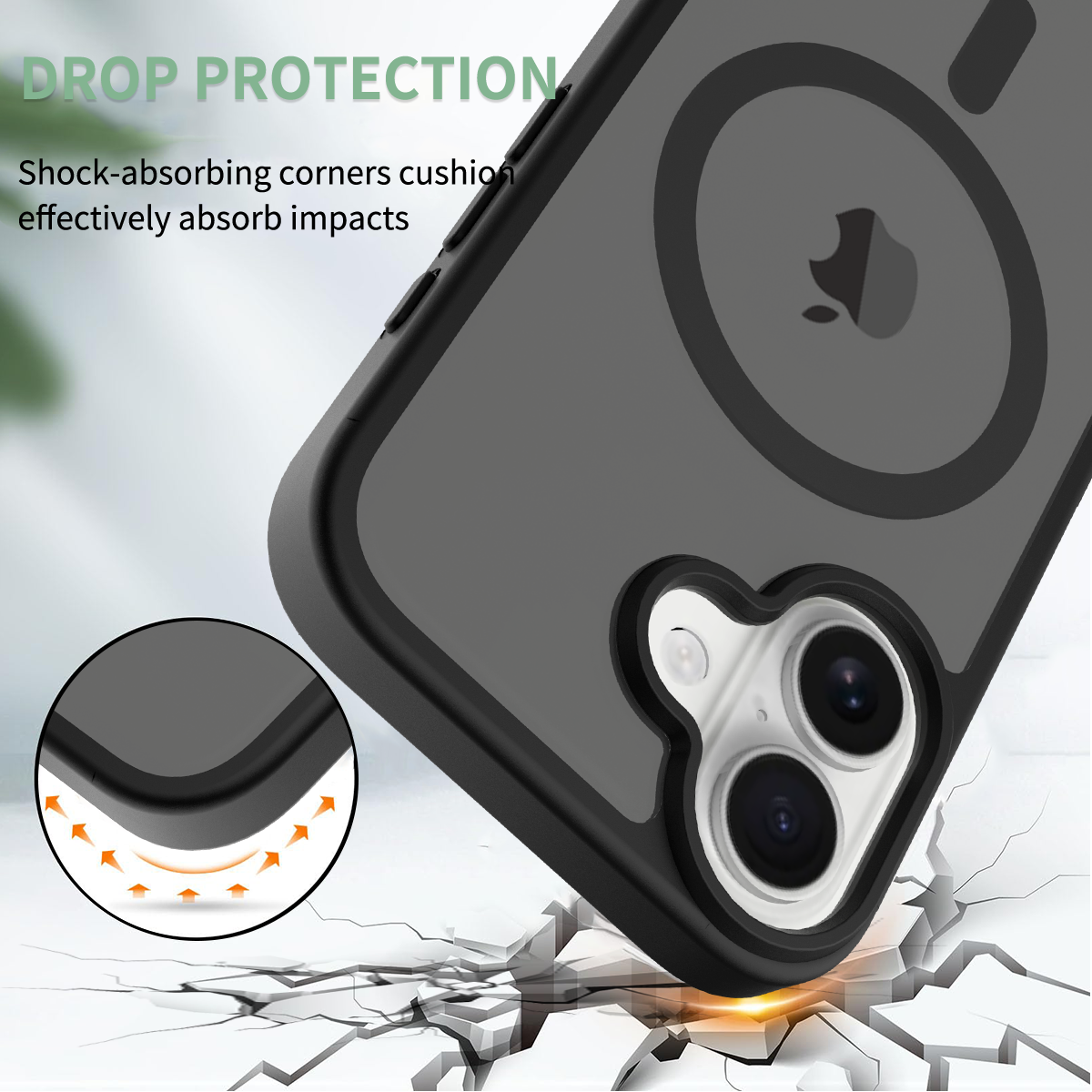 Black||ChicDex Frost MagSafe Case in Midnight Black — drop protection — Silver Shield skin-feel coating for iPhone 17