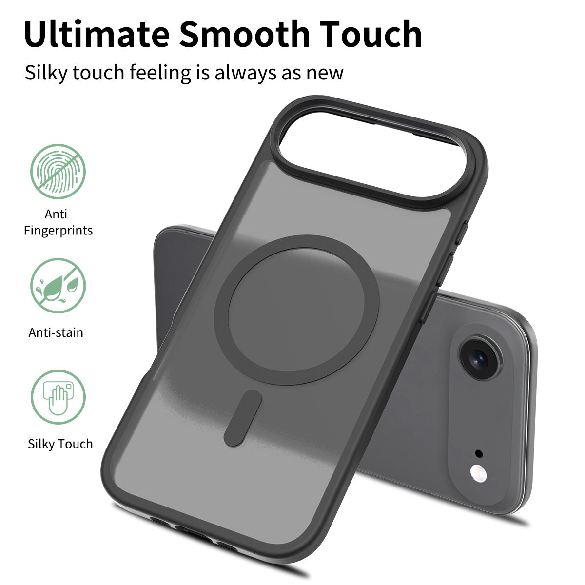 Black||ChicDex Frost MagSafe Case in Black — silky touch coating — anti-fingerprint skin-feel finish for iPhone 17 Air