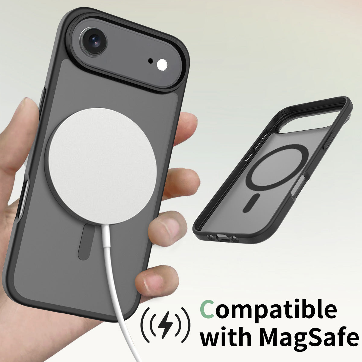 Black||ChicDex Frost MagSafe Case in Black — MagSafe wireless charging — N52 magnet compatible for iPhone 17 Air