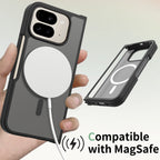 Black||ChicDex Frost MagSafe Case in-hand lifestyle — frosted MagSafe case for everyday use for Google Pixel 10 Pro Fold