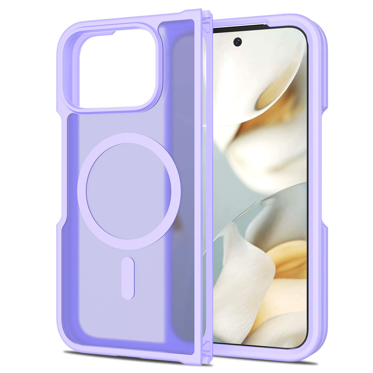 Lavender Purple||ChicDex Frost MagSafe Case frosted MagSafe case in Lavender Purple — back view for Google Pixel 10 Pro Fold
