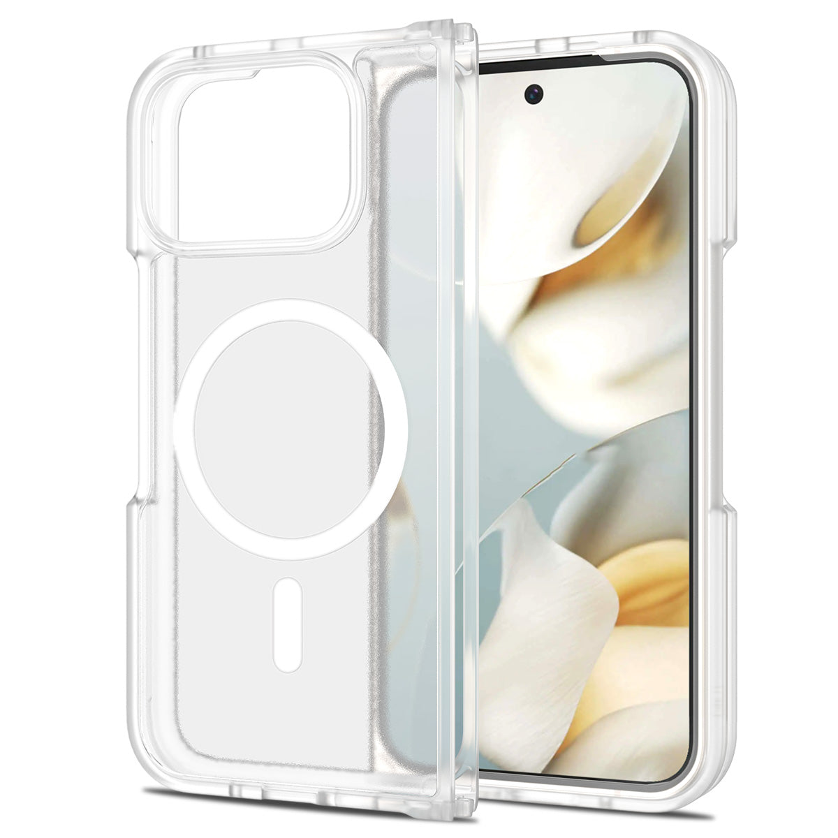 Matte Frosted Clear||ChicDex Frost MagSafe Case frosted MagSafe case in Matte Frosted Clear — back view for Google Pixel 10 Pro Fold
