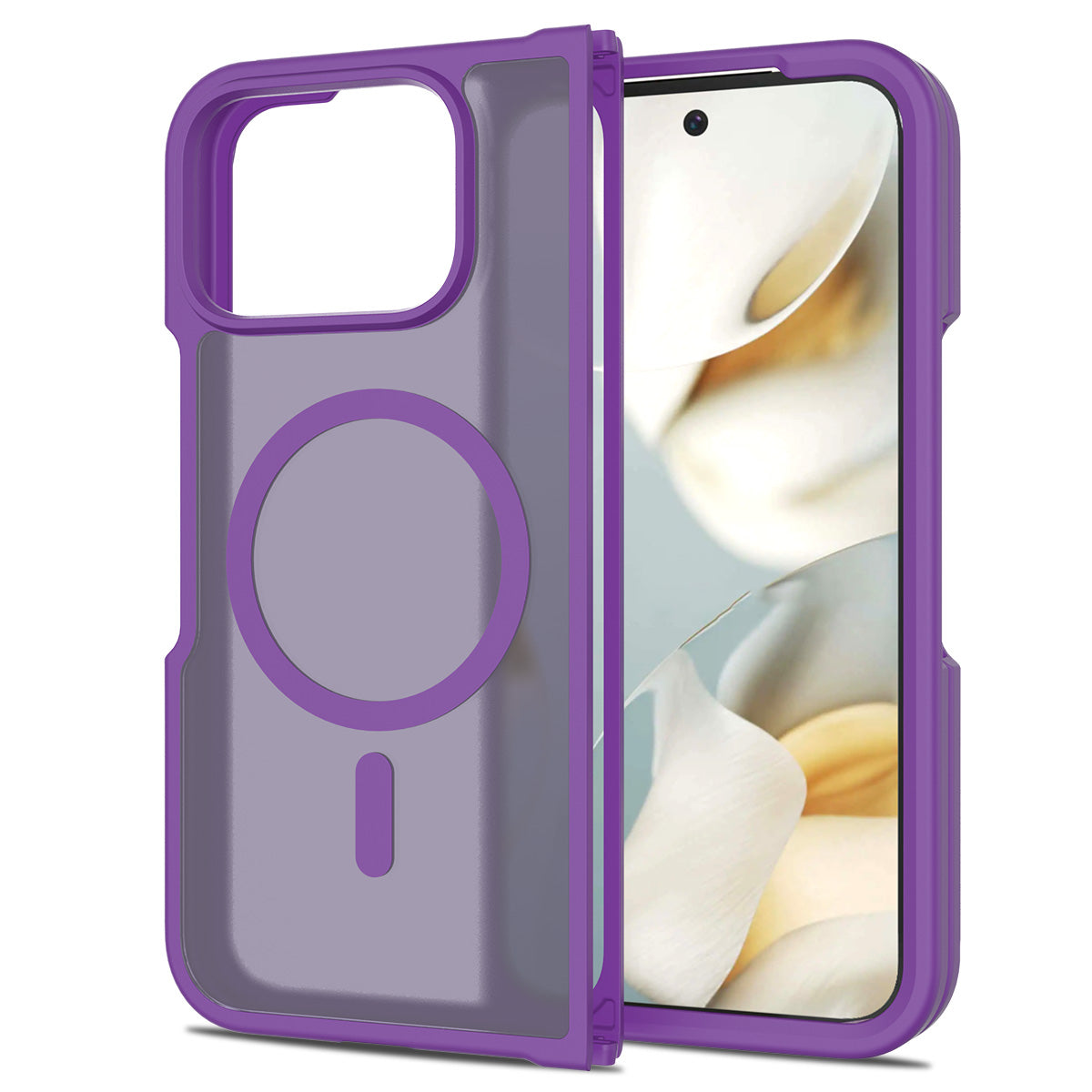 Purple||ChicDex Frost MagSafe Case frosted MagSafe case in Purple — back view for Google Pixel 10 Pro Fold