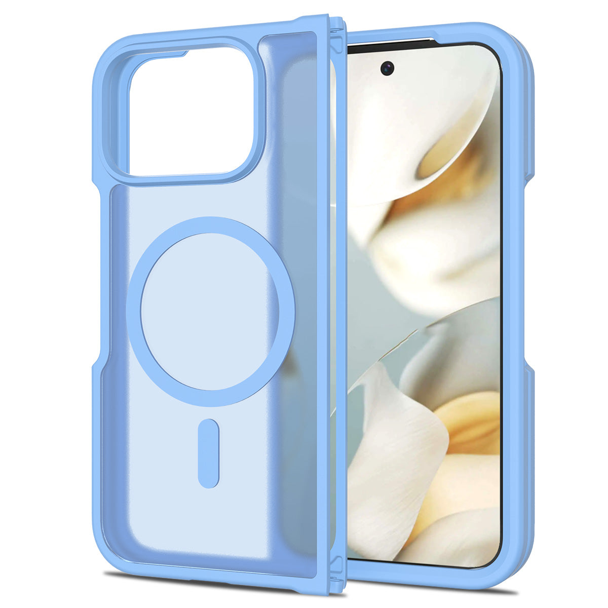 Sierra Blue||ChicDex Frost MagSafe Case frosted MagSafe case in Sierra Blue — back view for Google Pixel 10 Pro Fold