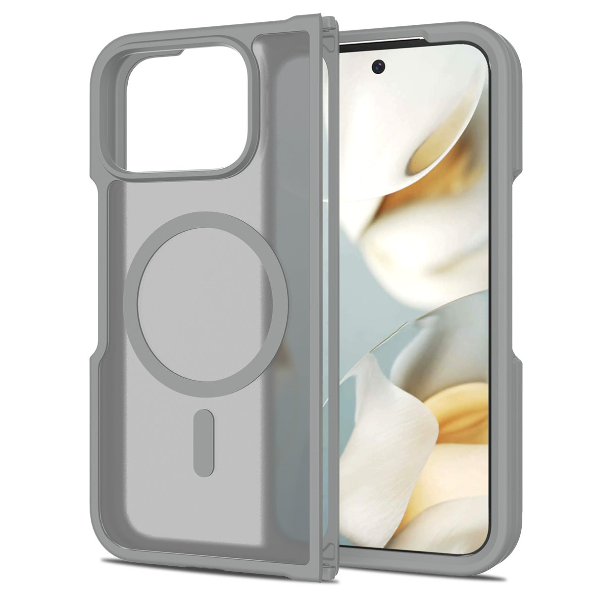 Smoky Gray||ChicDex Frost MagSafe Case frosted MagSafe case in Smoky Gray — back view for Google Pixel 10 Pro Fold