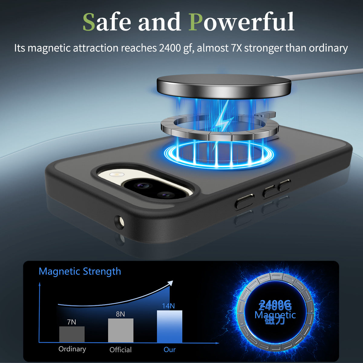 Black||ChicDex Frost MagSafe Case in Black — N52 magnetic ring with MagSafe for Google Pixel 10A