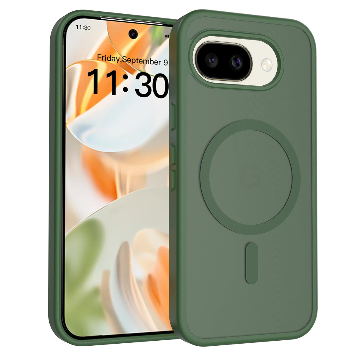Green||ChicDex Frost MagSafe Case in Green — back view for Google Pixel 10A