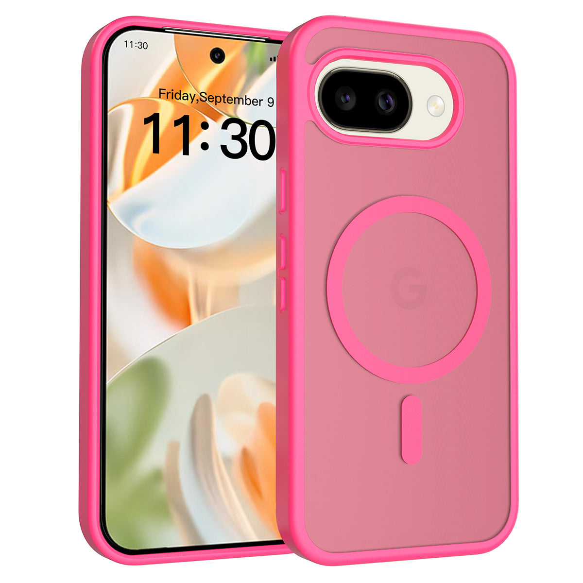 Hot Pink||ChicDex Frost MagSafe Case in Hot Pink — back view for Google Pixel 10A