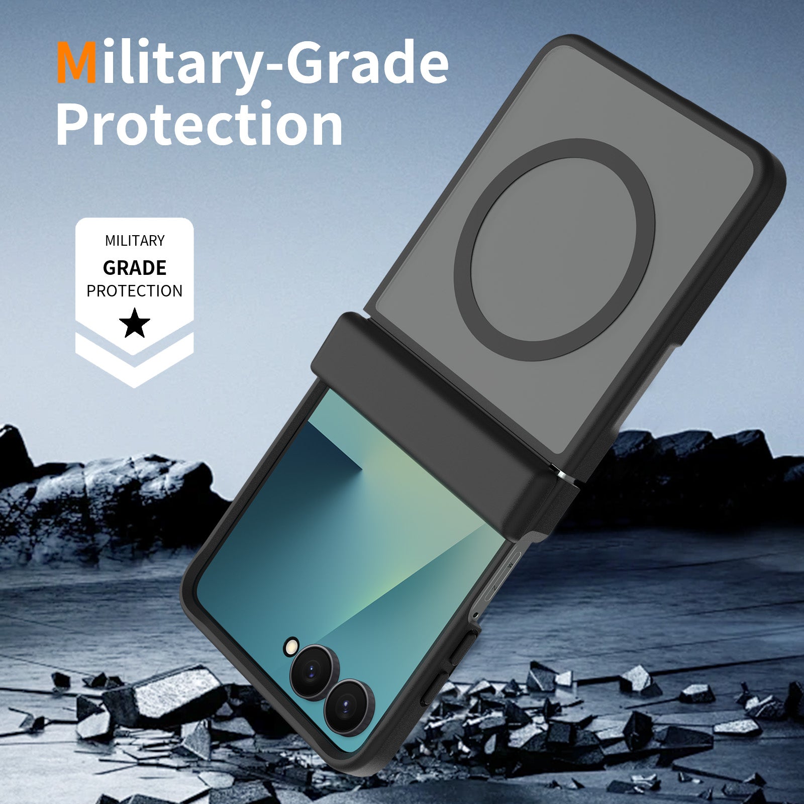 Black||ChicDex Frost MagSafe Case in Black — military-grade drop protection for Samsung Galaxy Z Flip 8