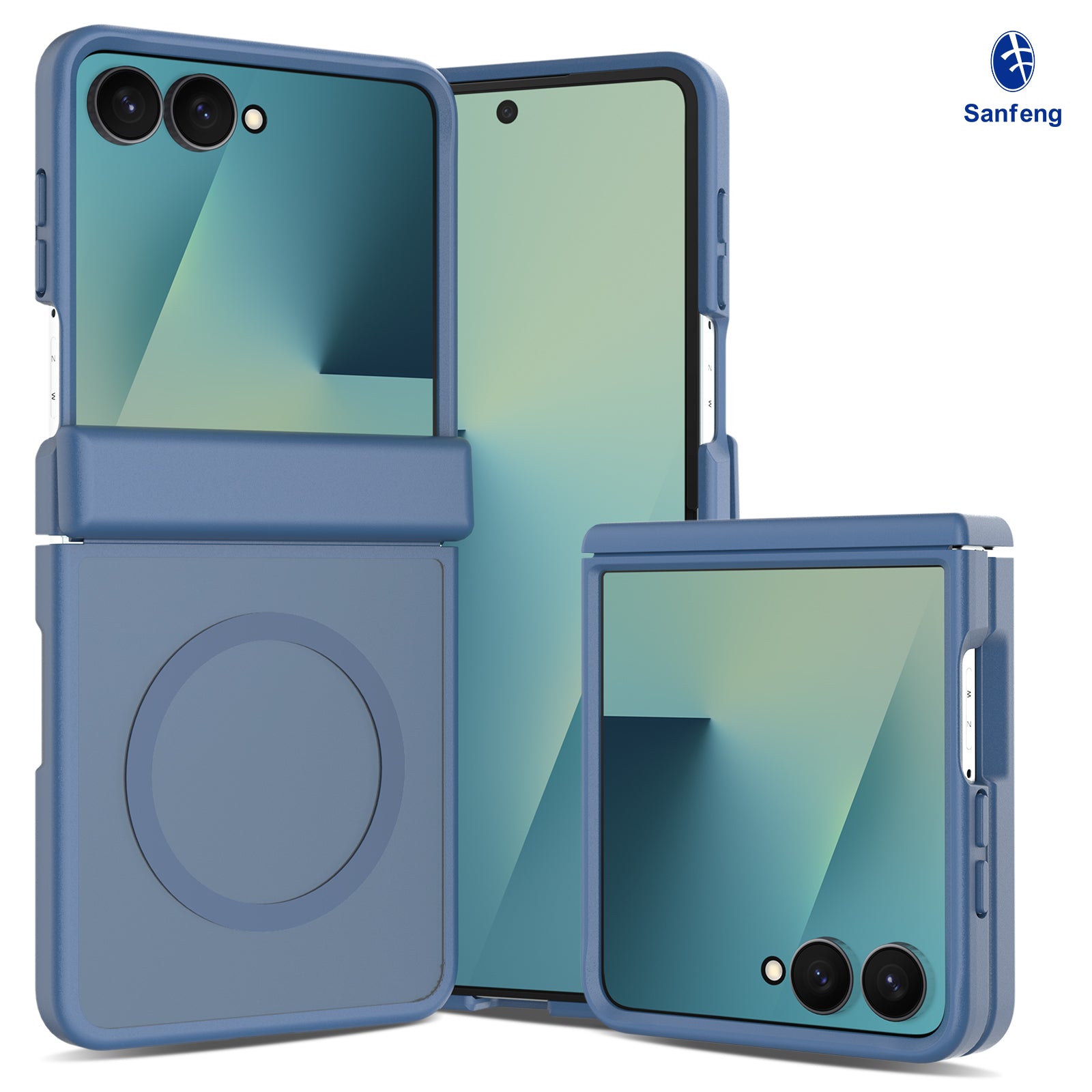 Navy Blue||ChicDex Frost MagSafe Case in Navy Blue — front view for Samsung Galaxy Z Flip 8