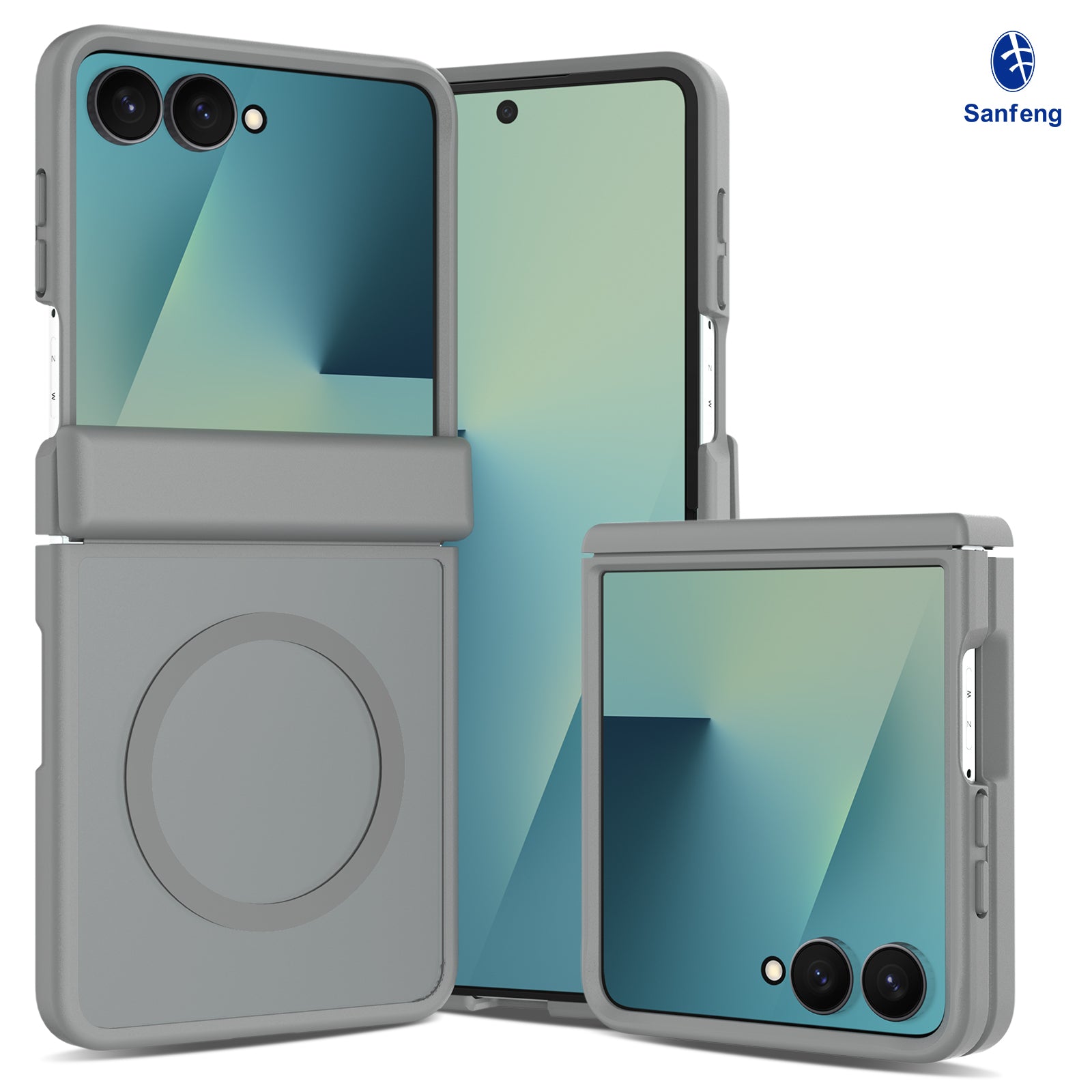 Smoky Gray||ChicDex Frost MagSafe Case in Smoky Gray — front view for Samsung Galaxy Z Flip 8