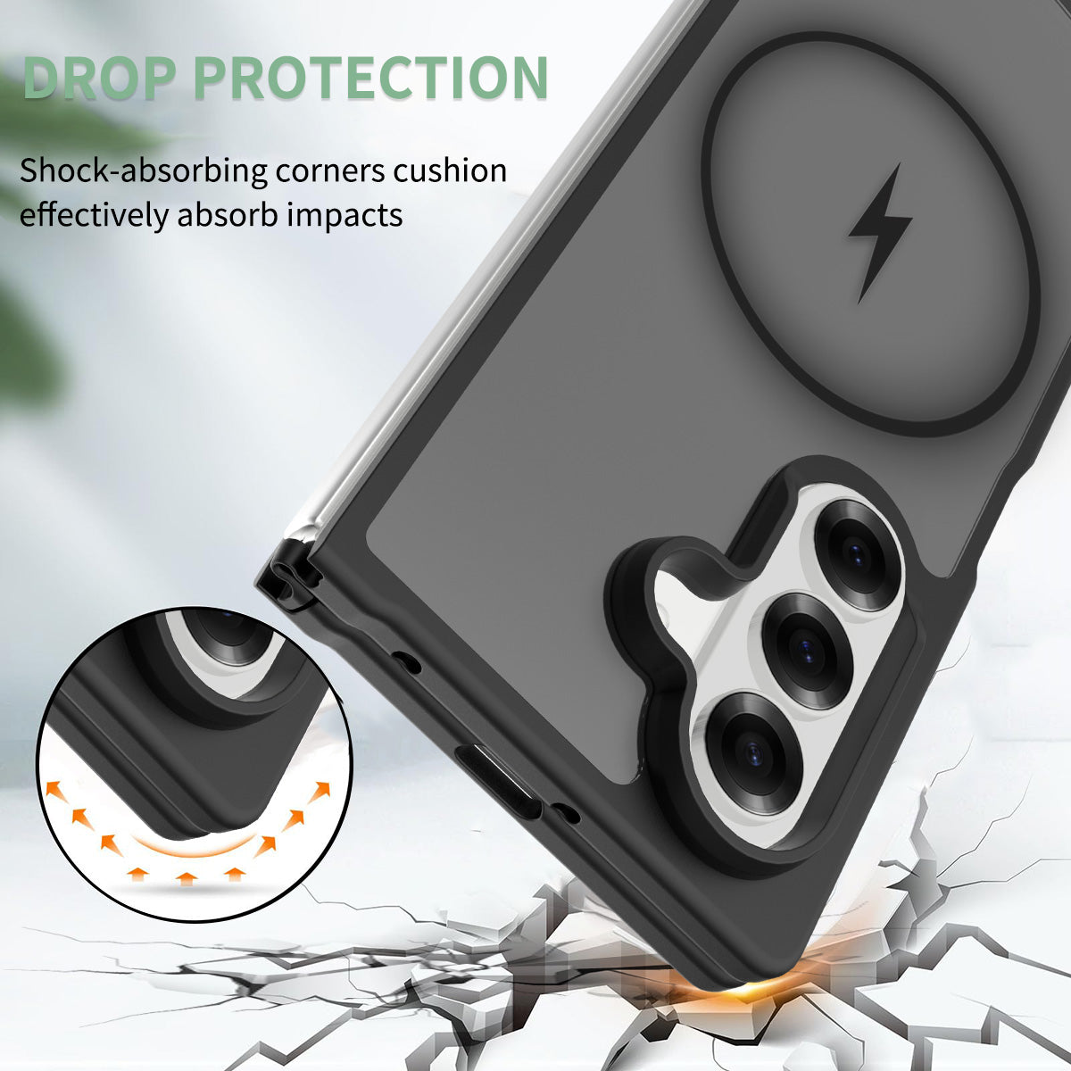 Black||ChicDex Frost MagSafe Case in Black — hybrid structure layer for Samsung Galaxy Z Fold 7
