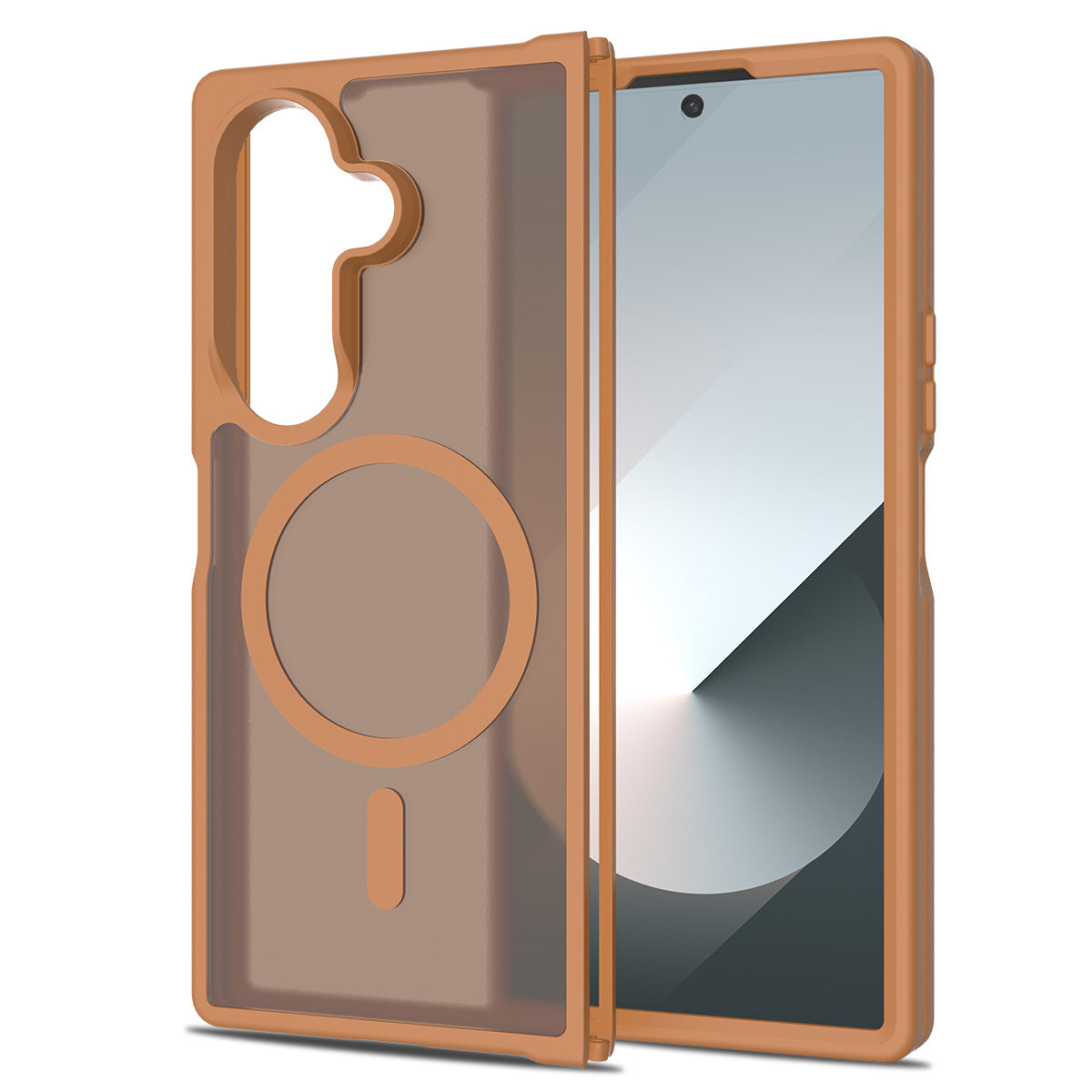 Brown||ChicDex Frost MagSafe Case in Brown — back view for Samsung Galaxy Z Fold 7
