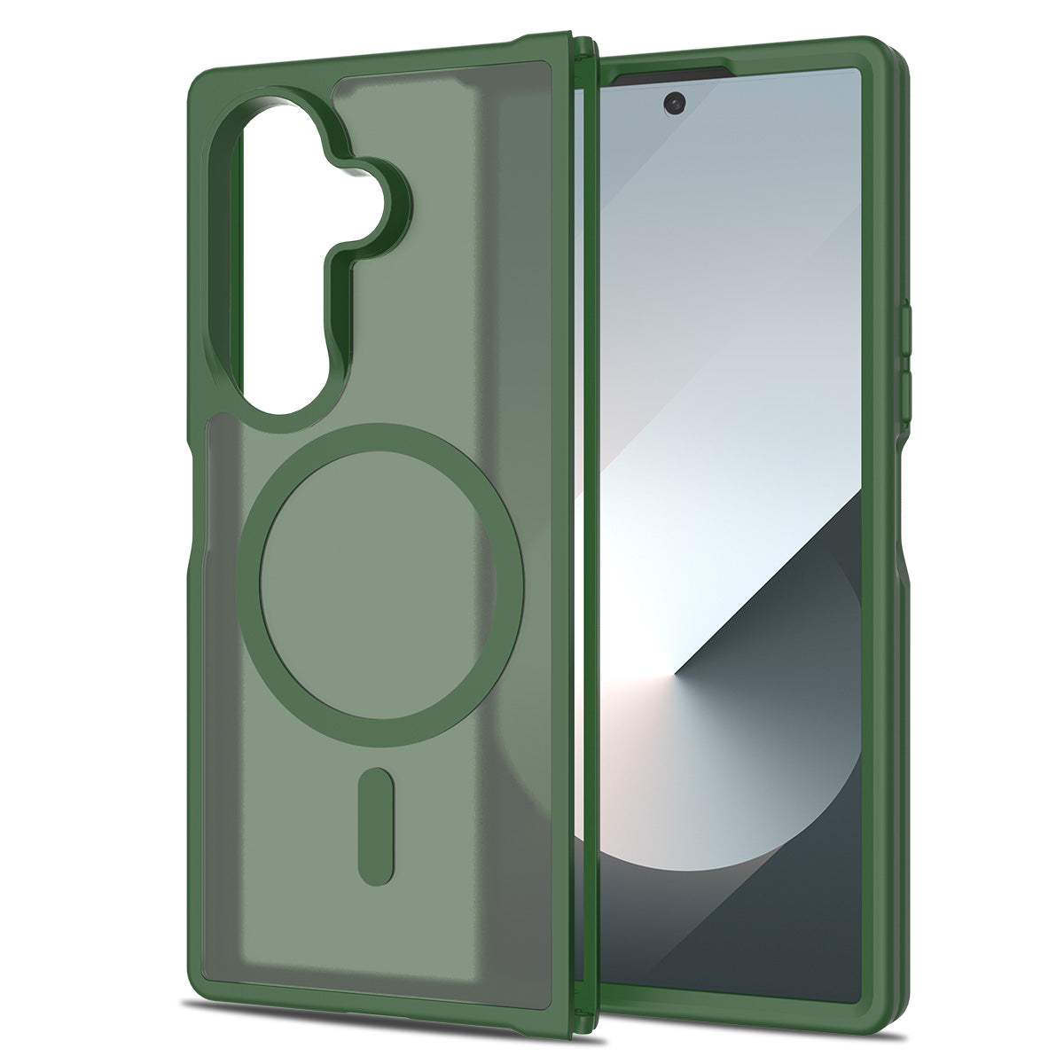 Green||ChicDex Frost MagSafe Case in Green — back view for Samsung Galaxy Z Fold 7