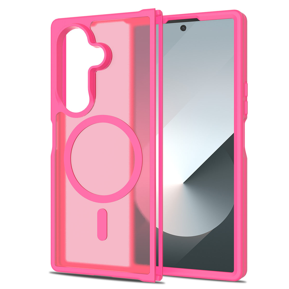 Hot Pink||ChicDex Frost MagSafe Case in Hot Pink — back view for Samsung Galaxy Z Fold 7