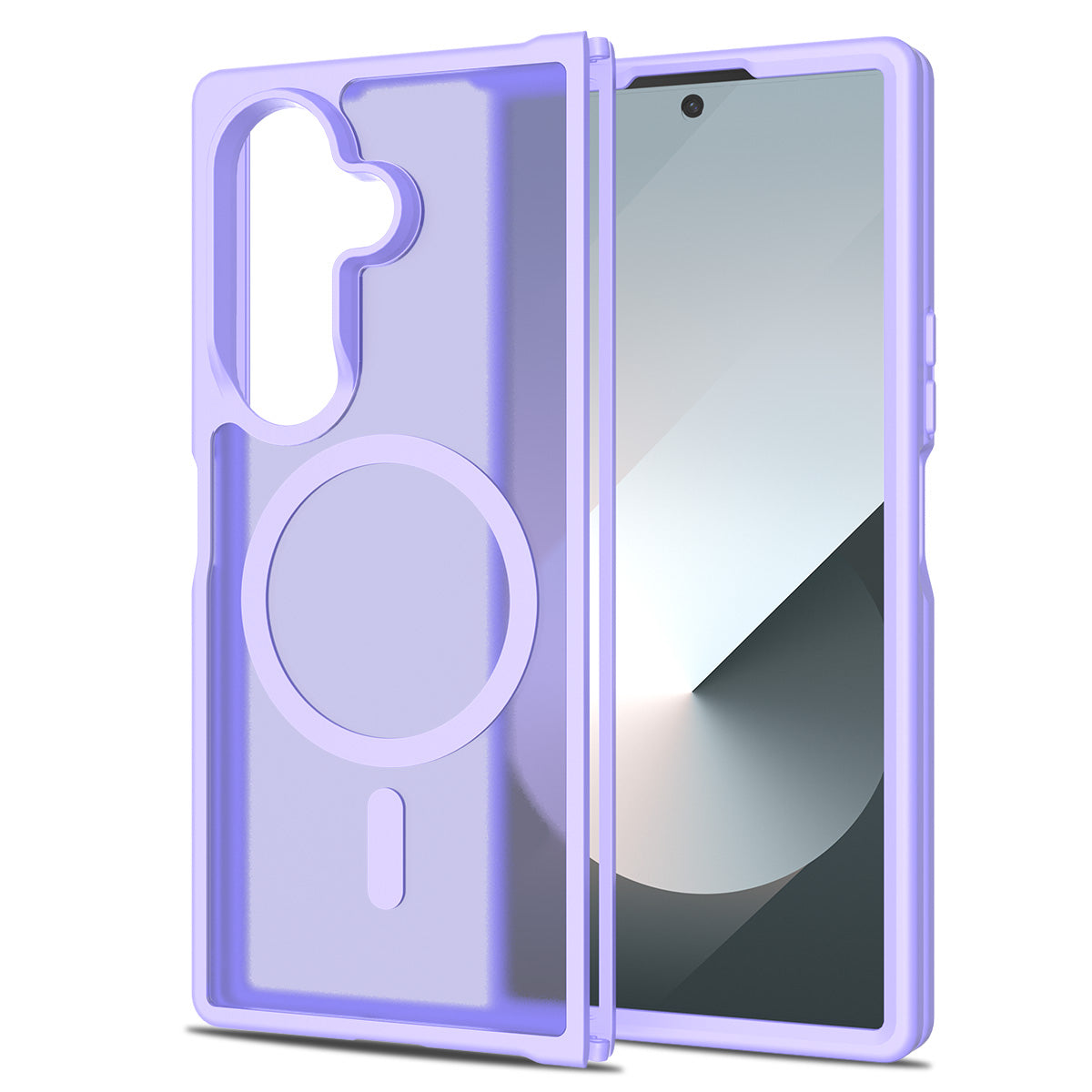 Lavender||ChicDex Frost MagSafe Case in Lavender — back view for Samsung Galaxy Z Fold 7