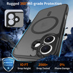 Black||ChicDex Frost Shield MagSafe Case in Midnight Black — drop protection — Silver Shield skin-feel coating with precision lens guards for iPhone 17