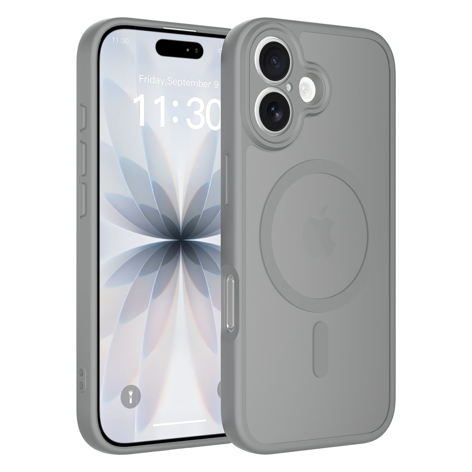 Smoke||ChicDex Frost Shield MagSafe Case for iPhone 17 — smoke finish showcasing precision lens cutouts and lanyard-ready design