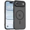 Black||ChicDex Frost Shield MagSafe Case in Midnight Black — three-quarter angle view with precision lens cutouts for iPhone 17 Air