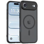 Black||ChicDex Frost Shield MagSafe Case in Midnight Black — three-quarter angle view with precision lens cutouts for iPhone 17 Air