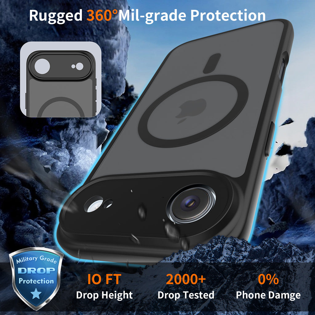 Black||ChicDex Frost Shield MagSafe Case in Midnight Black — military-grade 10FT drop protection with 2000+ tests for iPhone 17 Air