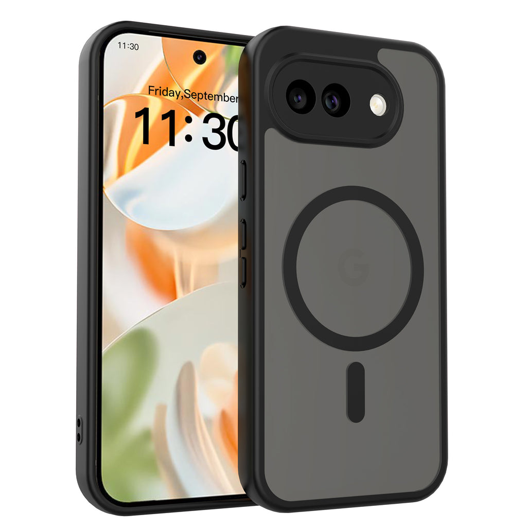 Black||ChicDex Frost Shield MagSafe Case in Black — back view for Google Pixel 10A