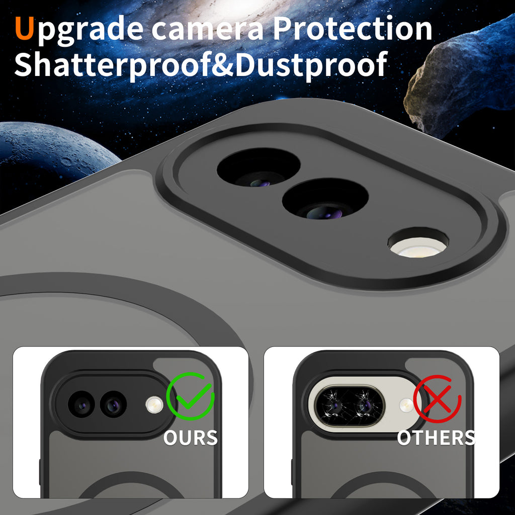Black||ChicDex Frost Shield MagSafe Case in Black — precision camera ring protection for Google Pixel 10A