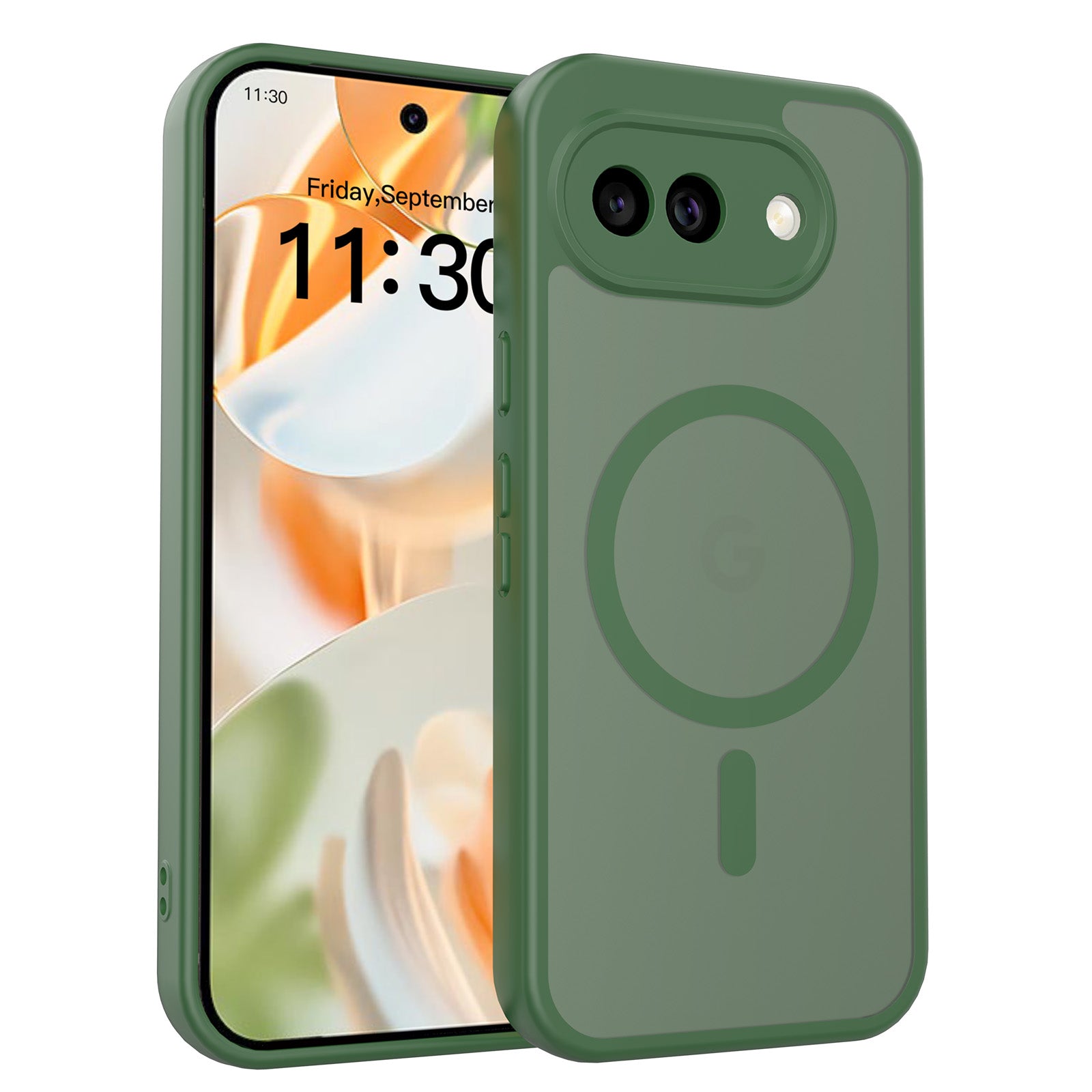 Blackish Green||ChicDex Frost Shield MagSafe Case in Blackish Green — back view for Google Pixel 10A