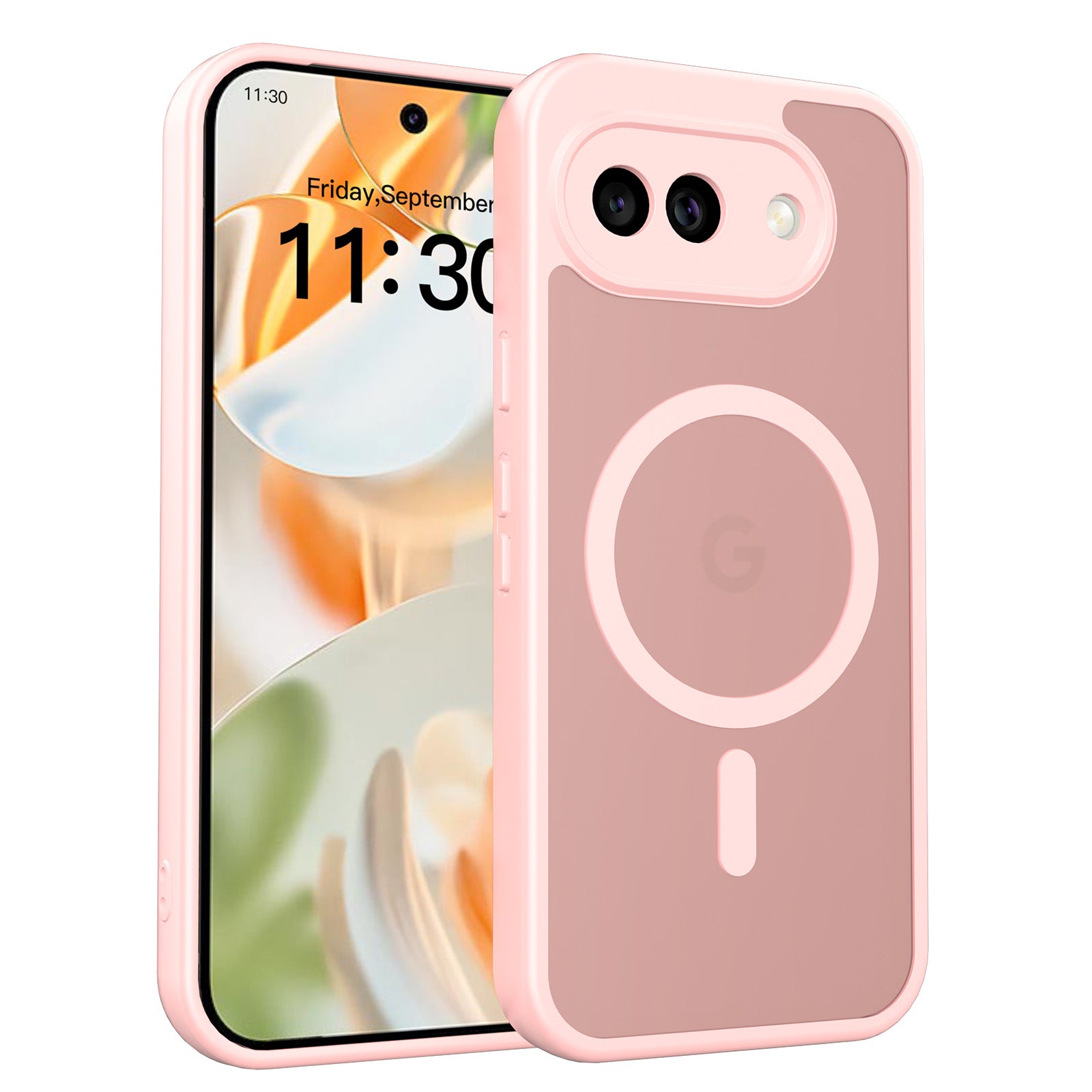 Girly Pink||ChicDex Frost Shield MagSafe Case in Girly Pink — back view for Google Pixel 10A